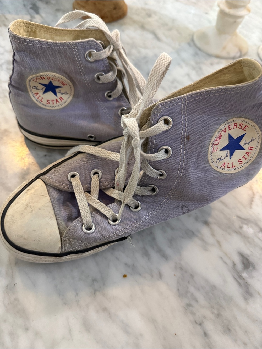 Converse High Top Sneakers - Lavender Canvas with White Accents